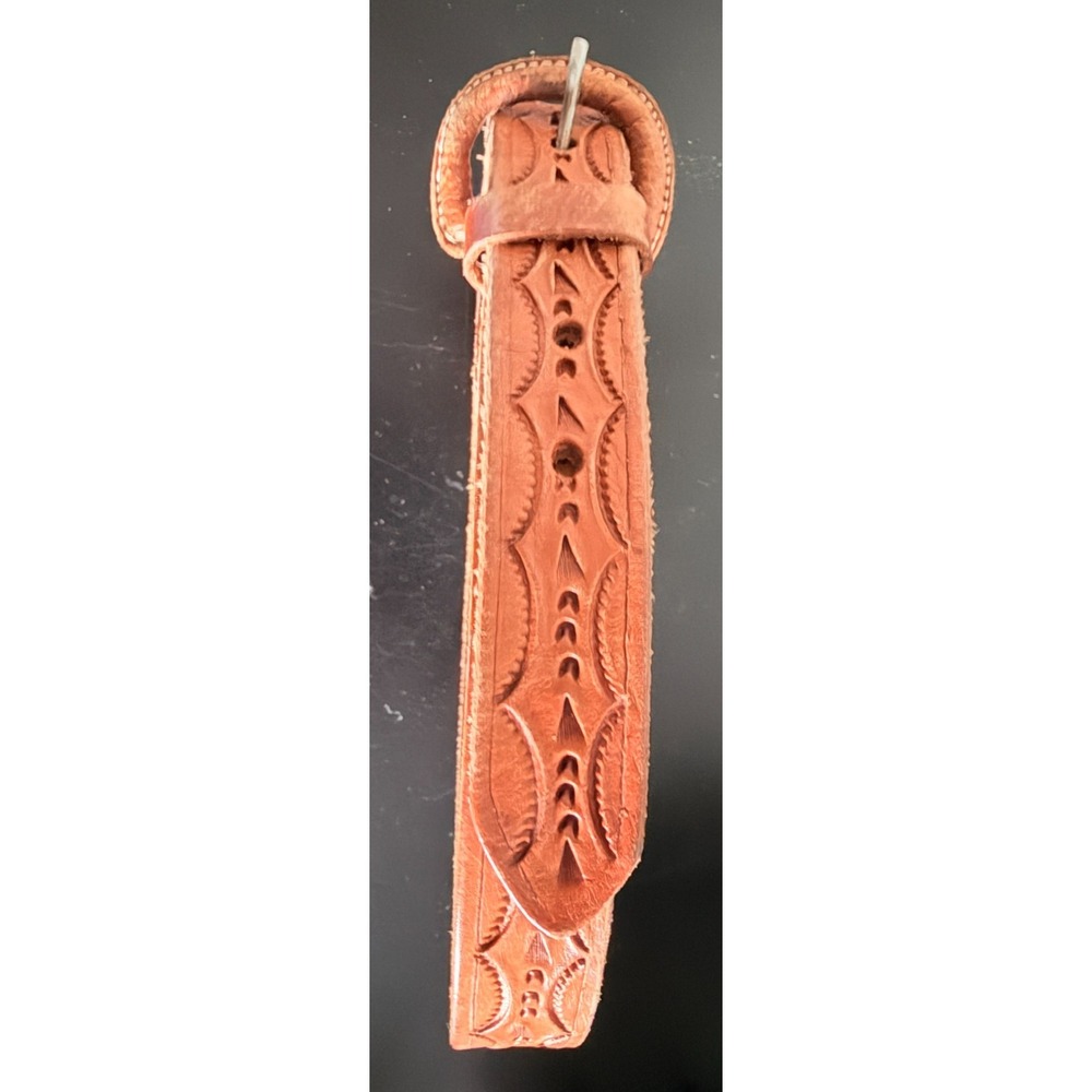 Vintage Tooled Leather Belt Size 22 Personalized "ALBERT" Western Cowboy Kids